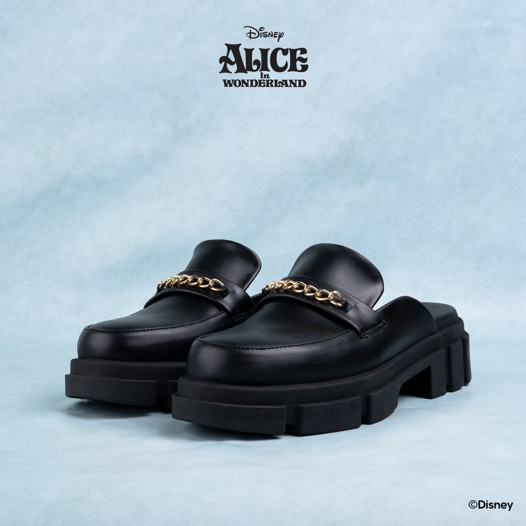 DISNEY ALICE LOAFER MULES - RABBIT BLACK