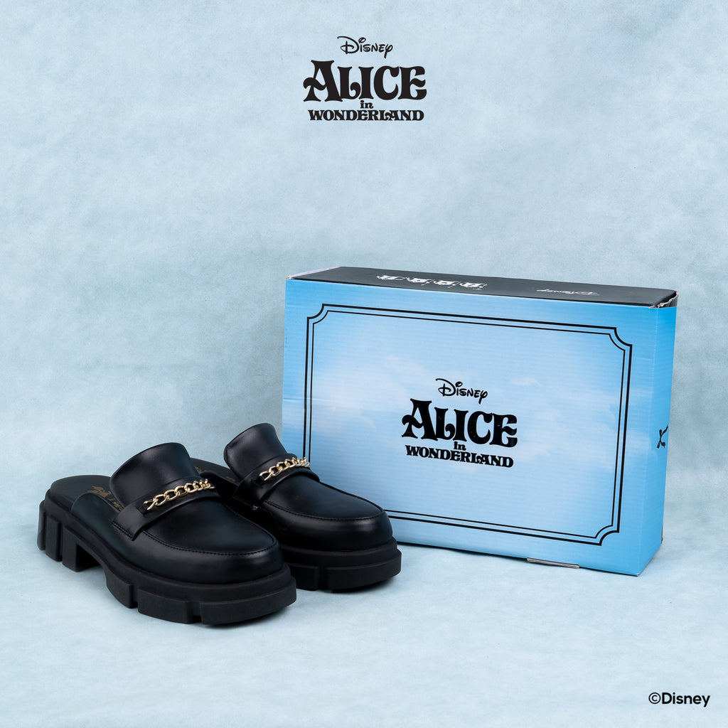 DISNEY ALICE LOAFER MULES - RABBIT BLACK