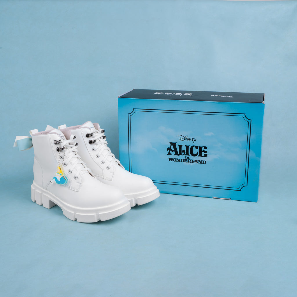 DISNEY ALICE BOOTS - RIBBON WHITE