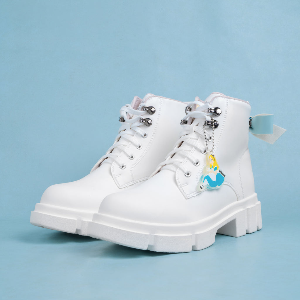 DISNEY ALICE BOOTS - RIBBON WHITE