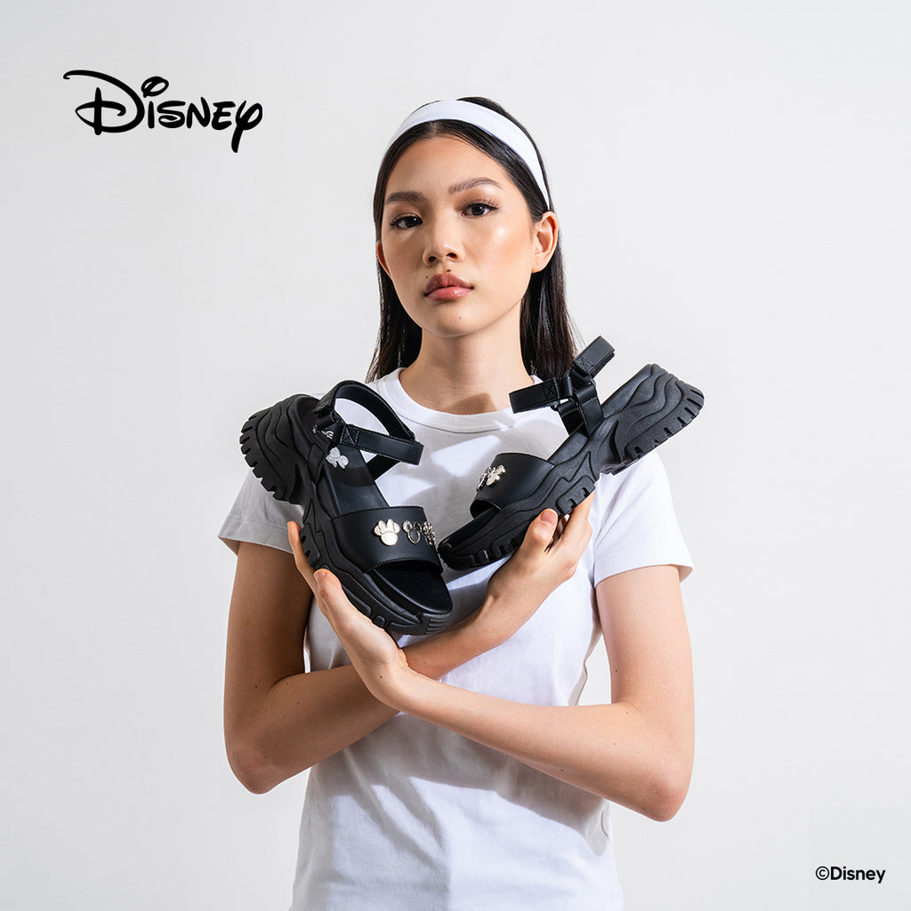 Disney B&W Chunky Sandals - Black
