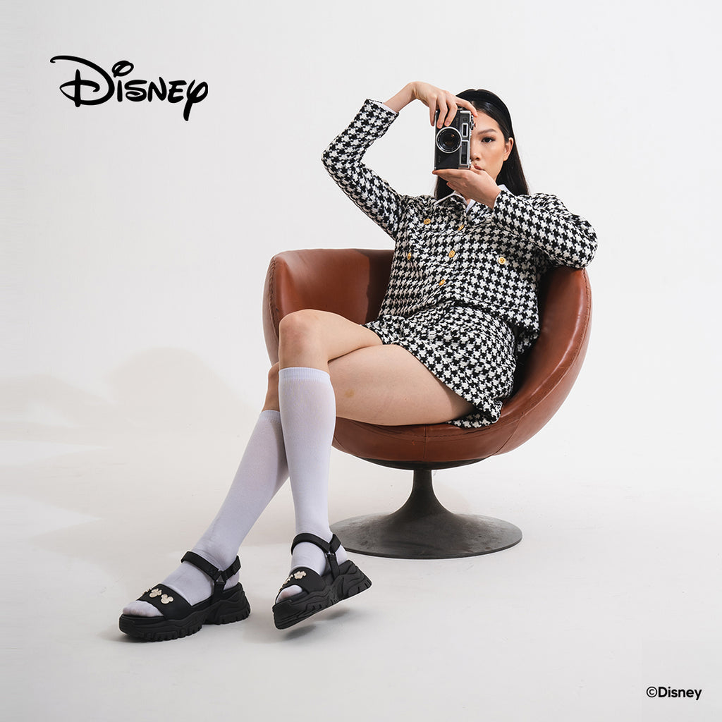Disney B&W Chunky Sandals - Black