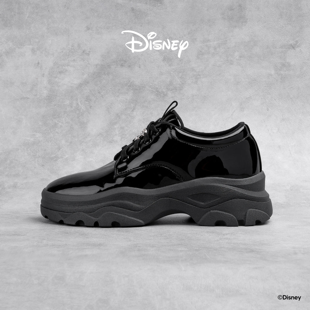 Disney B&W Chunky Derby Shoes - Black Glossy