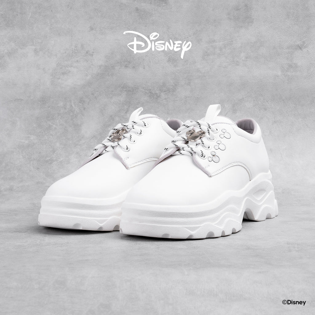 Disney B&W Chunky Derby Shoes - White