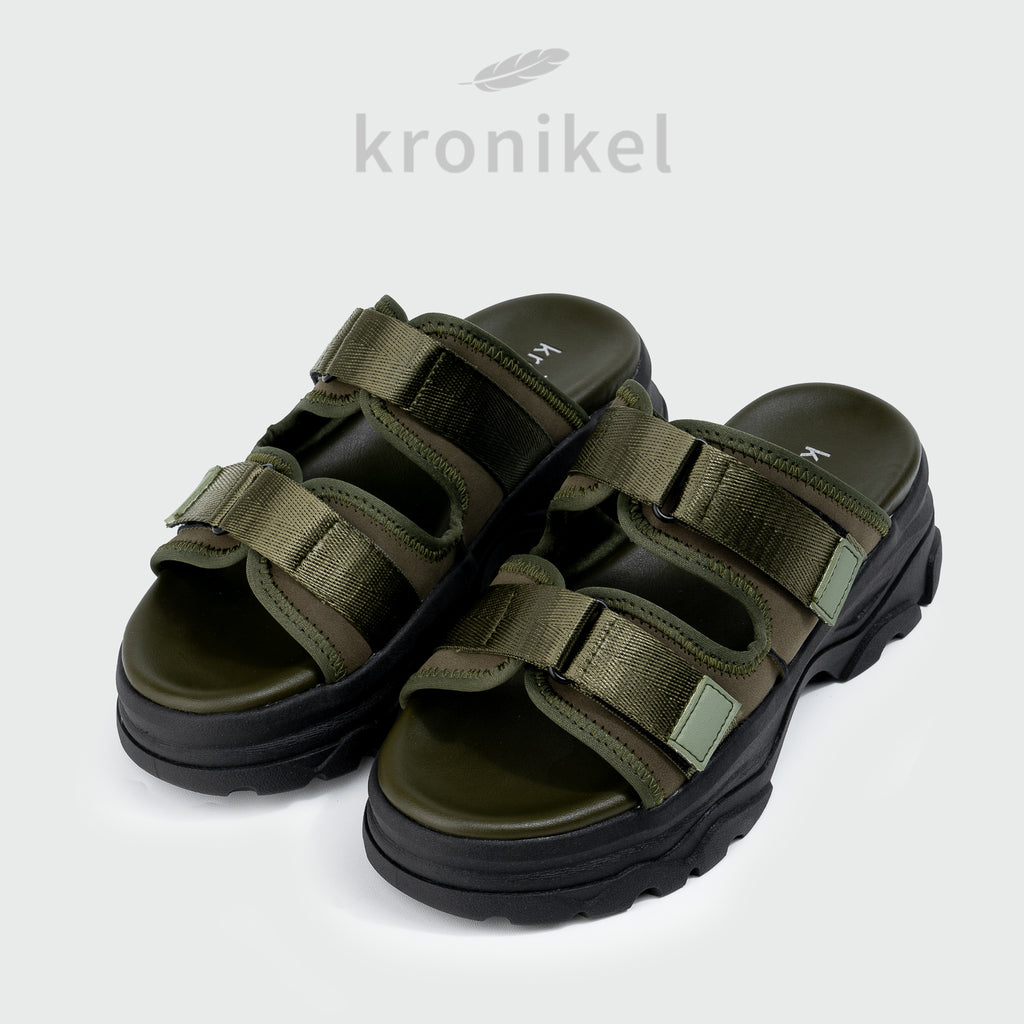 GRETA Chunky Sandals - Army Green